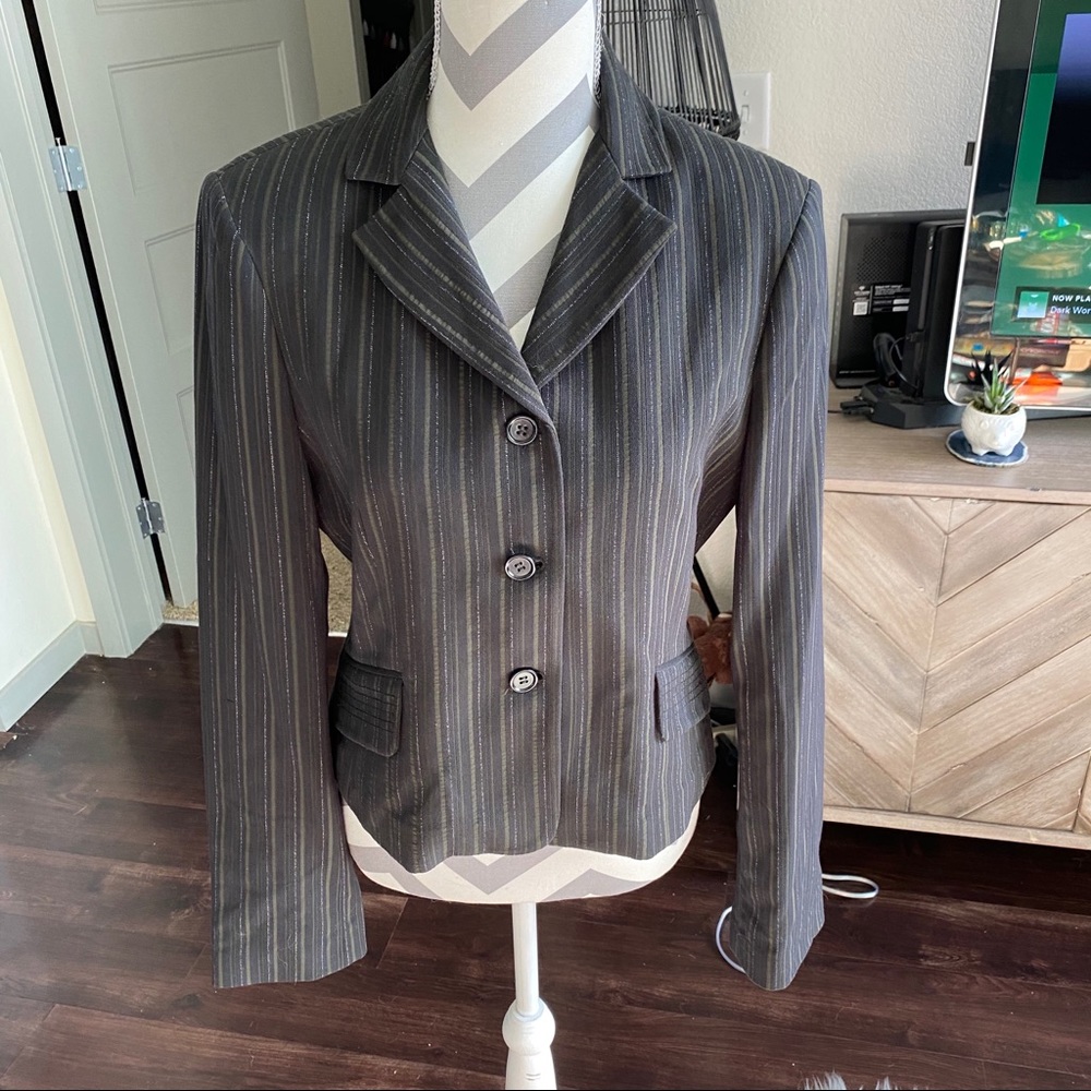 NWT BCBG brown striped blazer S